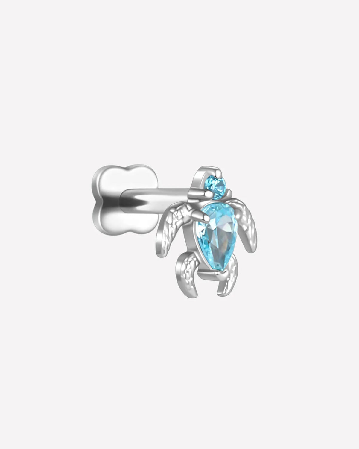 Thalassa Sea Turtle Flatback Stud - Silver Ocean Mist - image 10