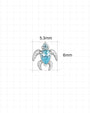 Thalassa Sea Turtle Flatback Stud - Silver Ocean Mist - image 11