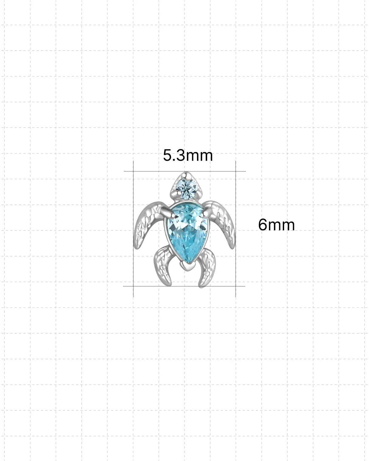 Thalassa Sea Turtle Flatback Stud - Silver Ocean Mist - image 11