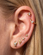 Thalassa Sea Turtle Flatback Stud - Gold Crystal Clear - image 4