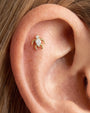 Thalassa Sea Turtle Flatback Stud - Gold Crystal Clear - image 7