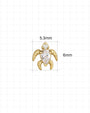 Thalassa Sea Turtle Flatback Stud - Gold Crystal Clear - image 15