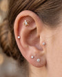 Thalassa Sea Turtle Flatback Stud - Gold Crystal Clear - image 17