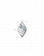 Twin Azure Leaf Flatback Stud - Silver Ocean Mist - image 6