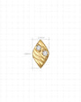 Twin Azure Leaf Flatback Stud - Gold Crystal Clear - image 6