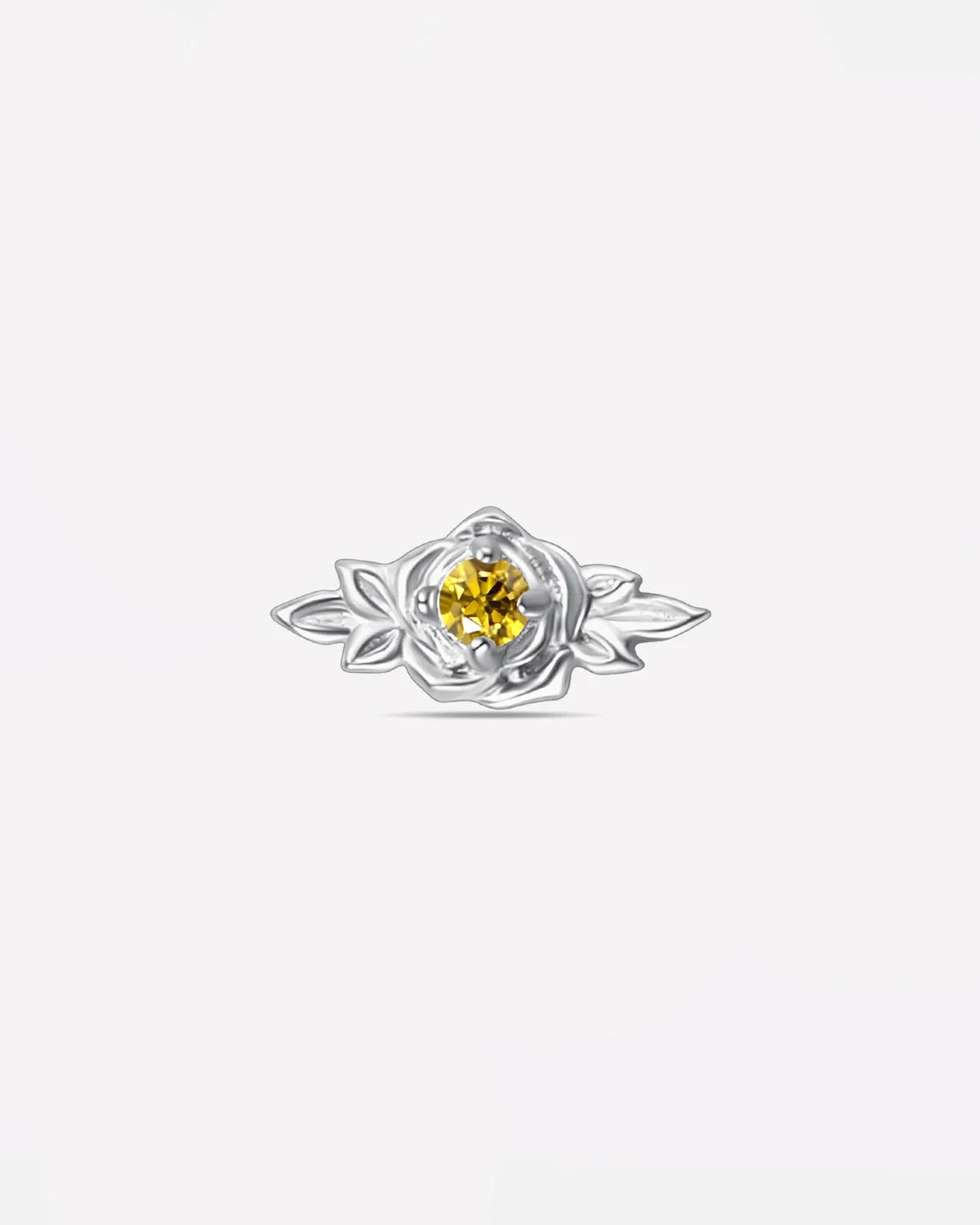 Petite Blossom Flatback Stud - Silver Champagne Glow - image 1