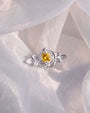 Petite Blossom Flatback Stud - Silver Champagne Glow - image 2