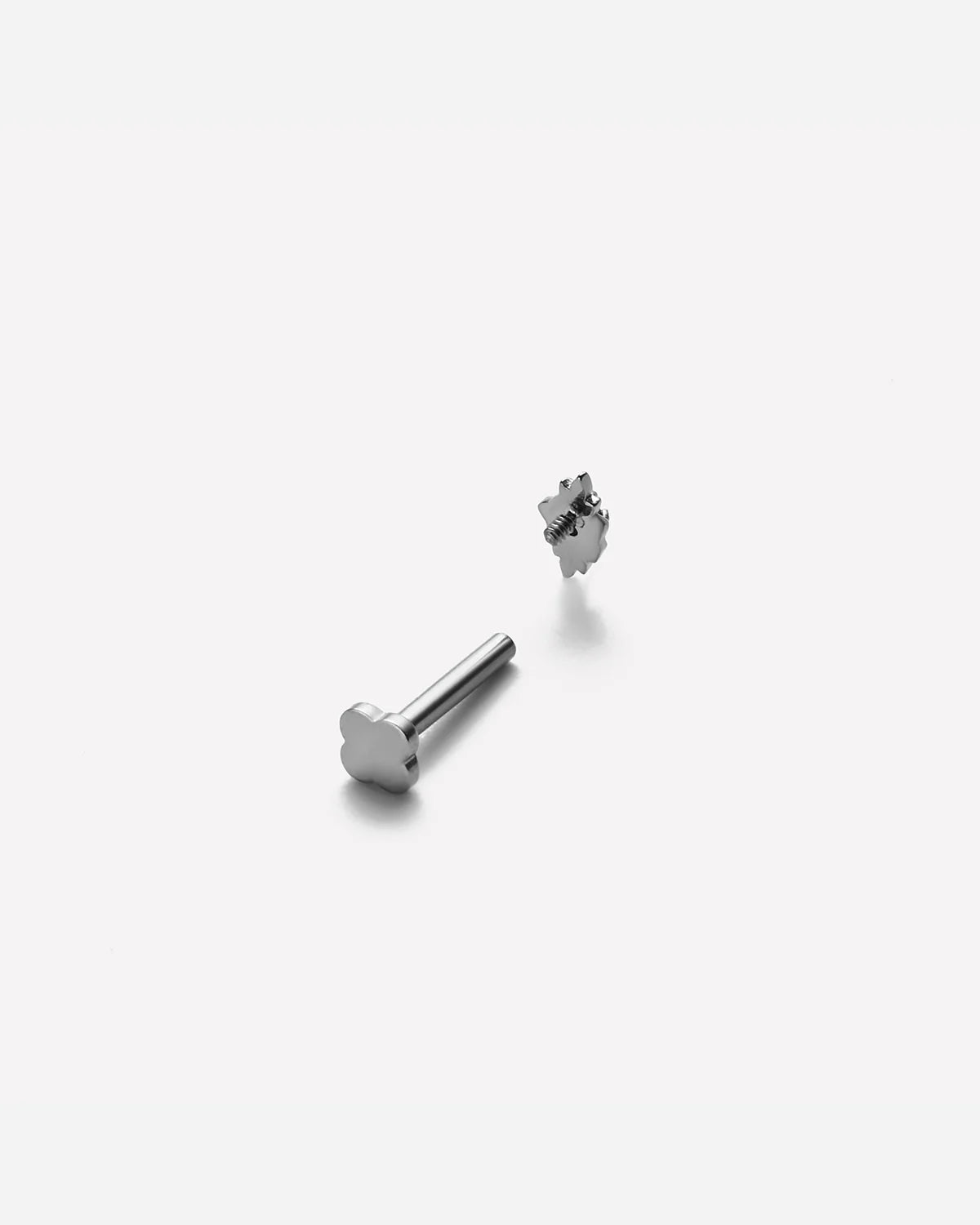 Petite Blossom Flatback Stud - Silver Champagne Glow - image 8