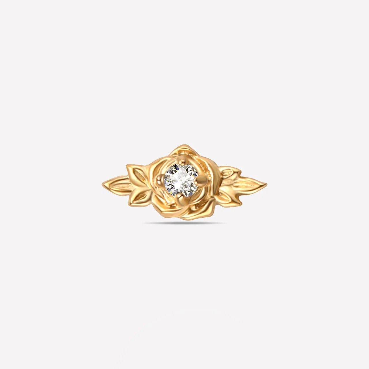 Petite Blossom Flatback Stud - Gold Crystal Clear - image 1