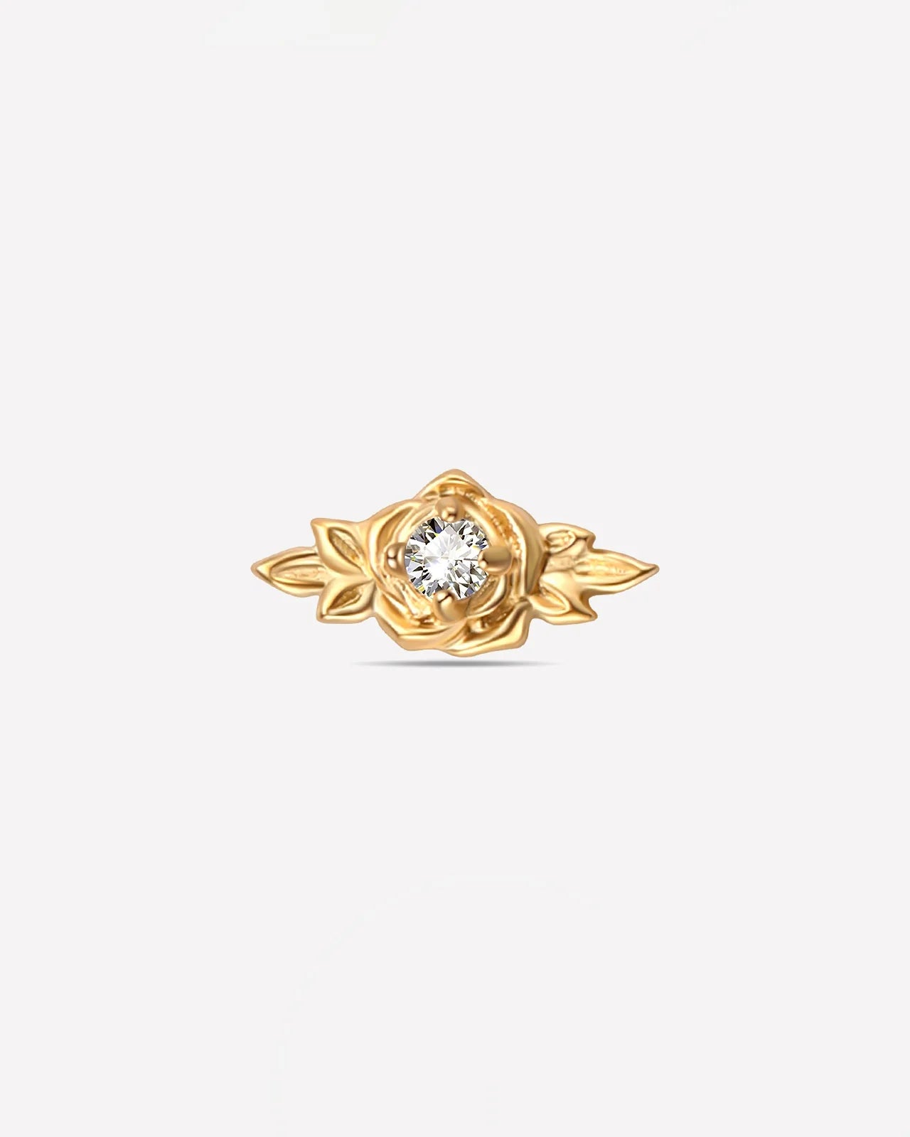 Petite Blossom Flatback Stud - Gold Crystal Clear - image 1