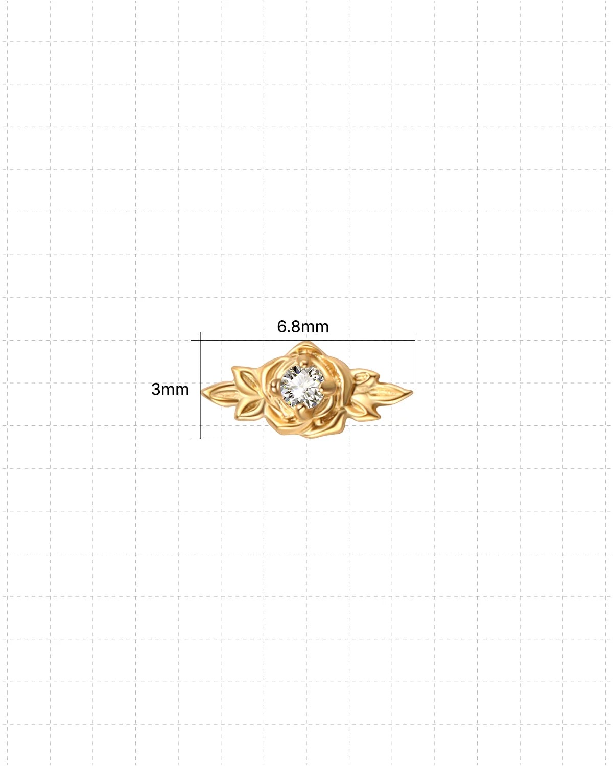 Petite Blossom Flatback Stud - Gold Crystal Clear - image 9