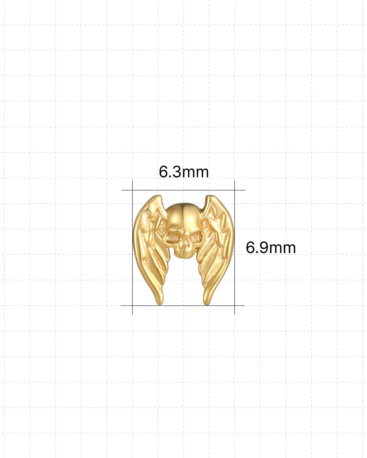 Vesperwing Skull Flatback Stud - Gold - image 6
