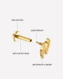 Vesperwing Skull Flatback Stud - Gold - image 7