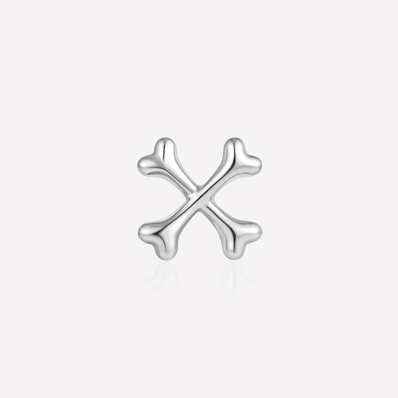 Crossbones Flatback Stud - Silver - image 1