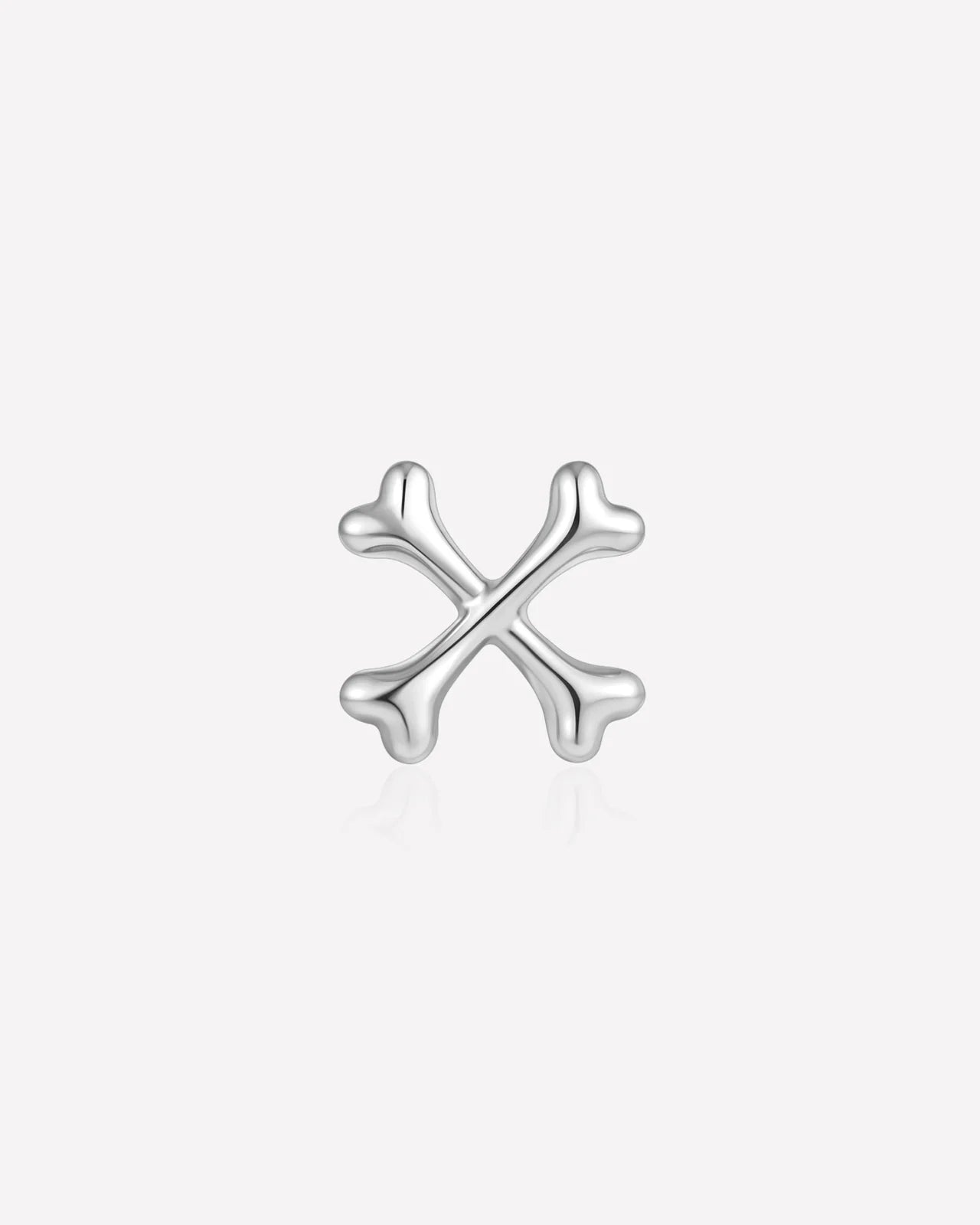 Crossbones Flatback Stud - Silver - image 1