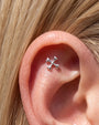 Crossbones Flatback Stud - Silver - image 4