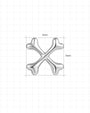 Crossbones Flatback Stud - Silver - image 10
