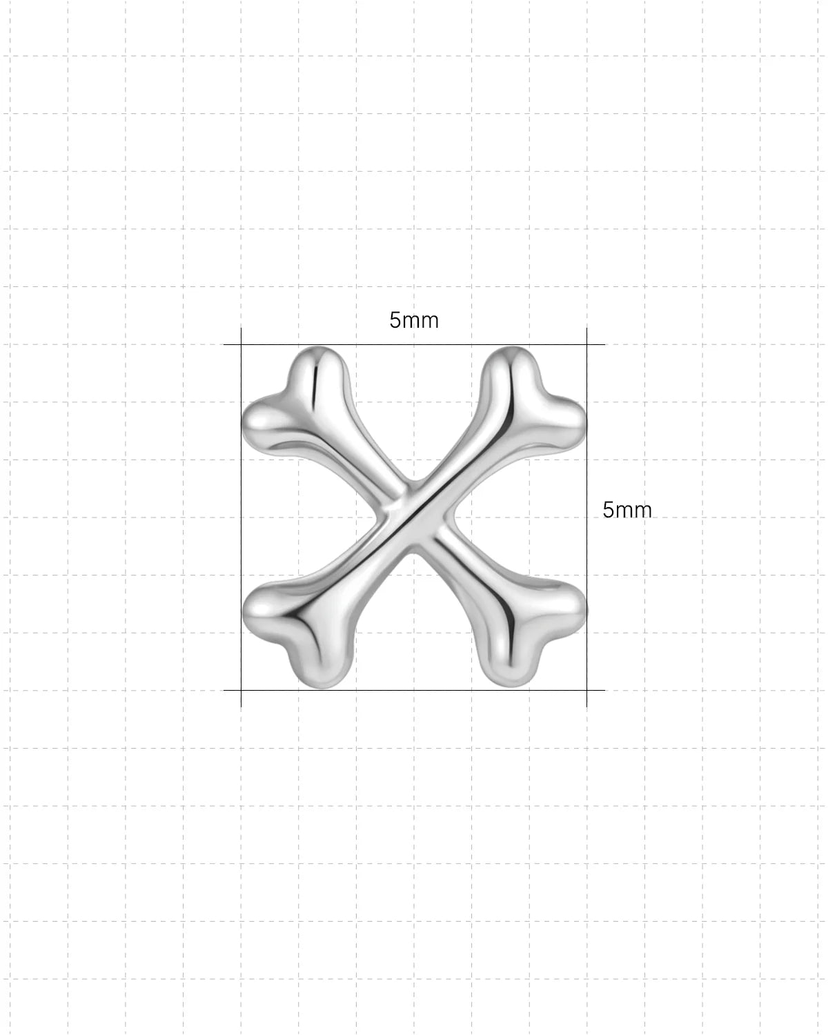 Crossbones Flatback Stud - Silver - image 10