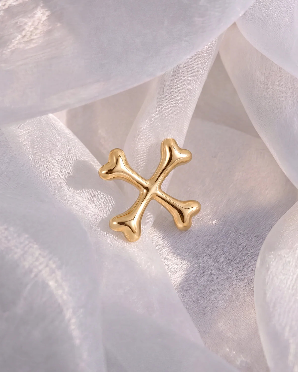 Crossbones Flatback Stud - Gold - image 2
