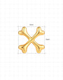 Crossbones Flatback Stud - Gold - image 7