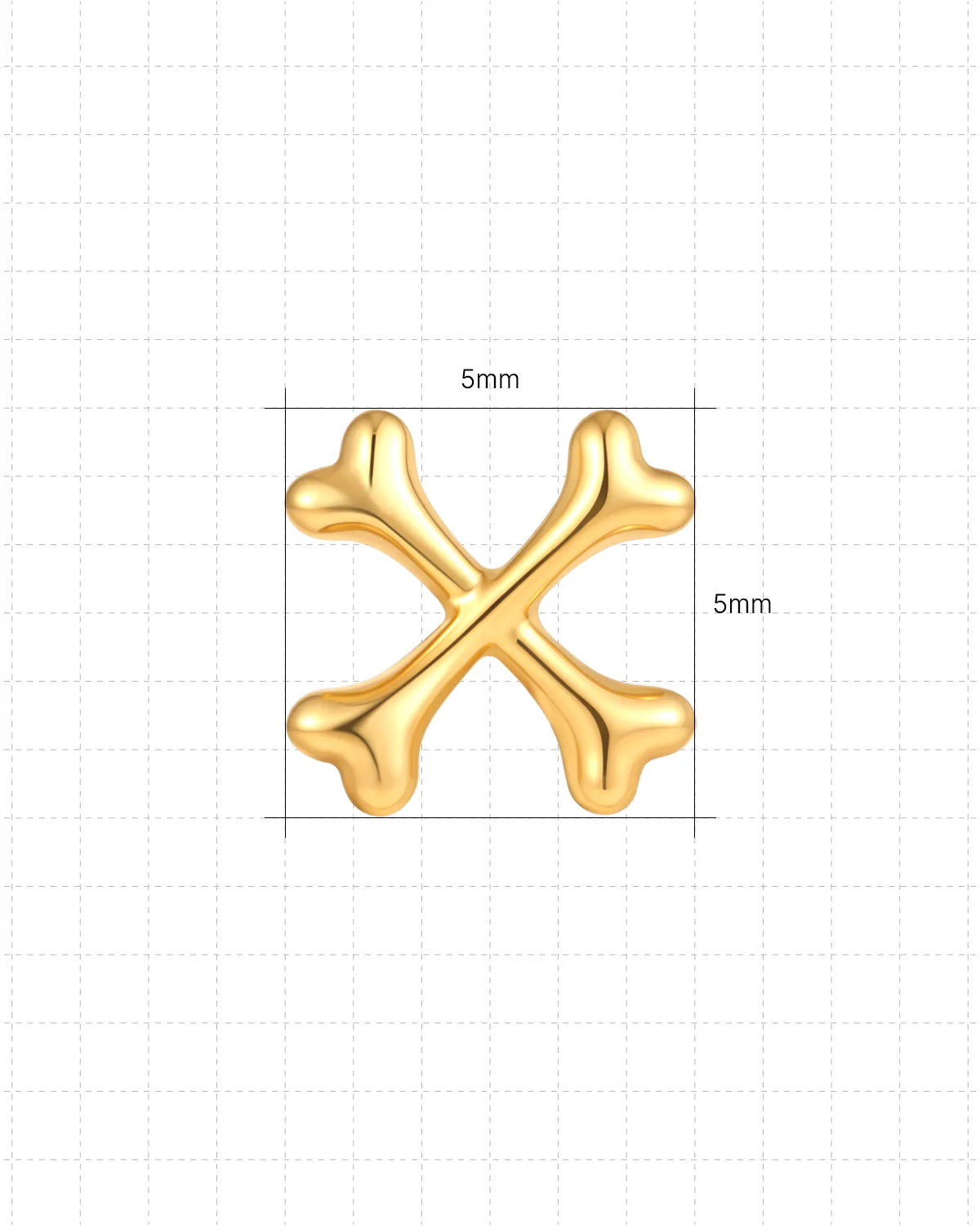 Crossbones Flatback Stud - Gold - image 7