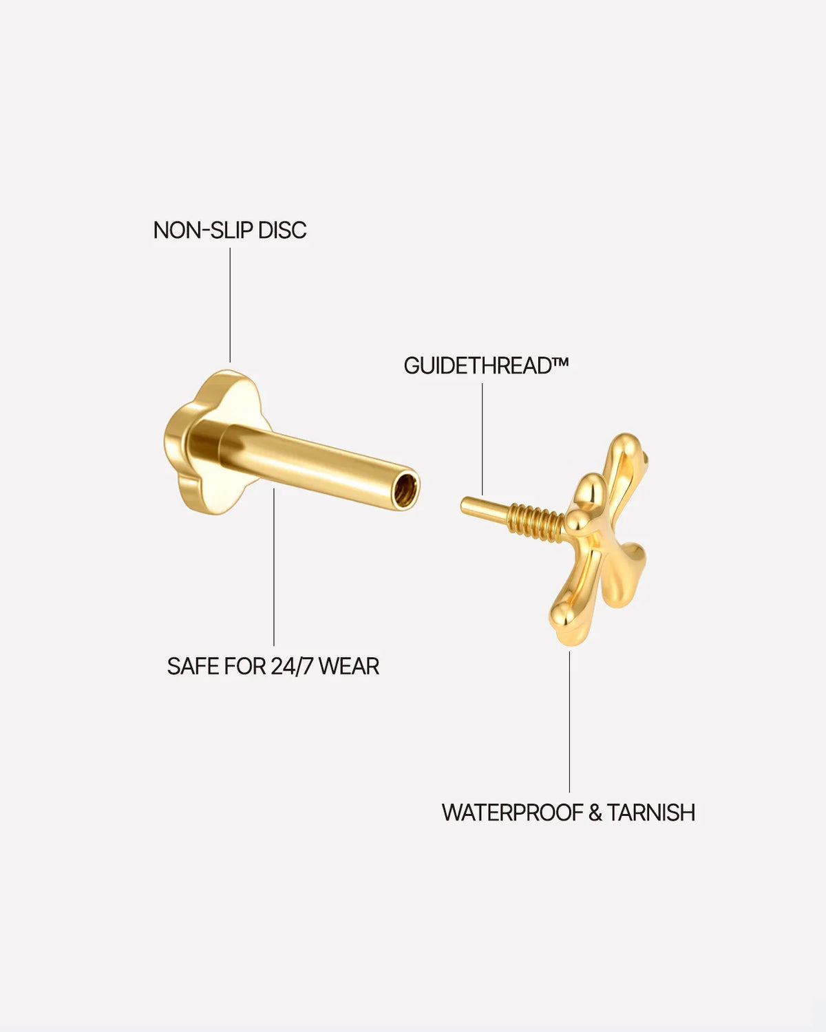 Crossbones Flatback Stud - Gold - image 9