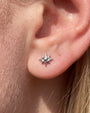 Solar Gaze Starburst Flatback Stud - Silver - image 3