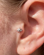 Solar Gaze Starburst Flatback Stud - Silver - image 5