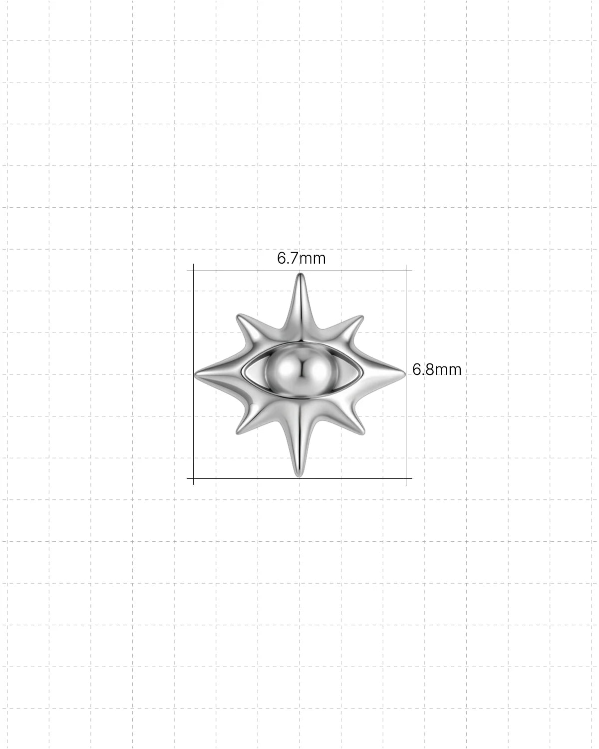 Solar Gaze Starburst Flatback Stud - Silver - image 10