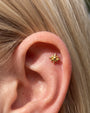 Solar Gaze Starburst Flatback Stud - Gold - image 4