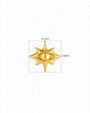 Solar Gaze Starburst Flatback Stud - Gold - image 7