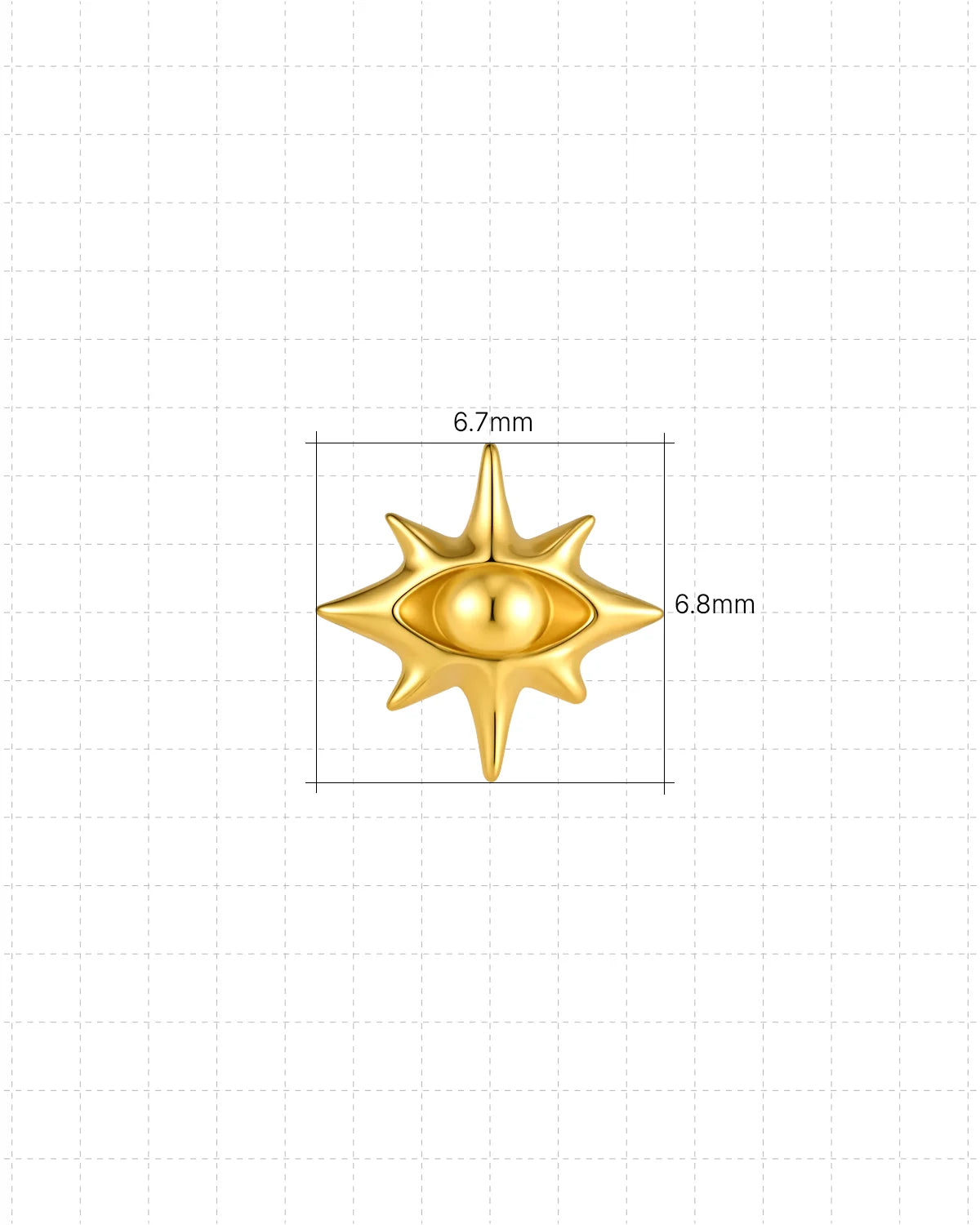 Solar Gaze Starburst Flatback Stud - Gold - image 7