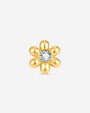 Petal Pop Flatback Stud - Gold Crystal Clear - front view