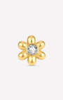 Petal Pop Flatback Stud - Gold Crystal Clear - front view