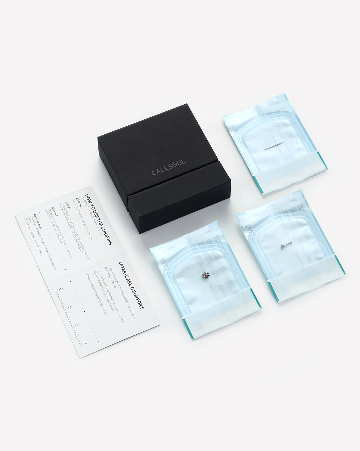 Petal Pop Flatback Stud - Silver Garnet Red - packaging