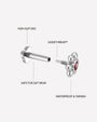 Petal Pop Flatback Stud - Silver Garnet Red - threaded construction