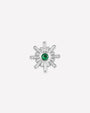Sunbeam Flatback Stud - Silver Emerald Green - front view