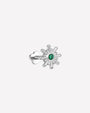 Sunbeam Flatback Stud - Silver Emerald Green - side view
