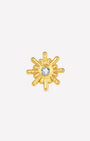 Sunbeam Flatback Stud - Gold Crystal Clear - front view