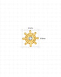 Sunbeam Flatback Stud - Gold Crystal Clear - 6.9mm size guide