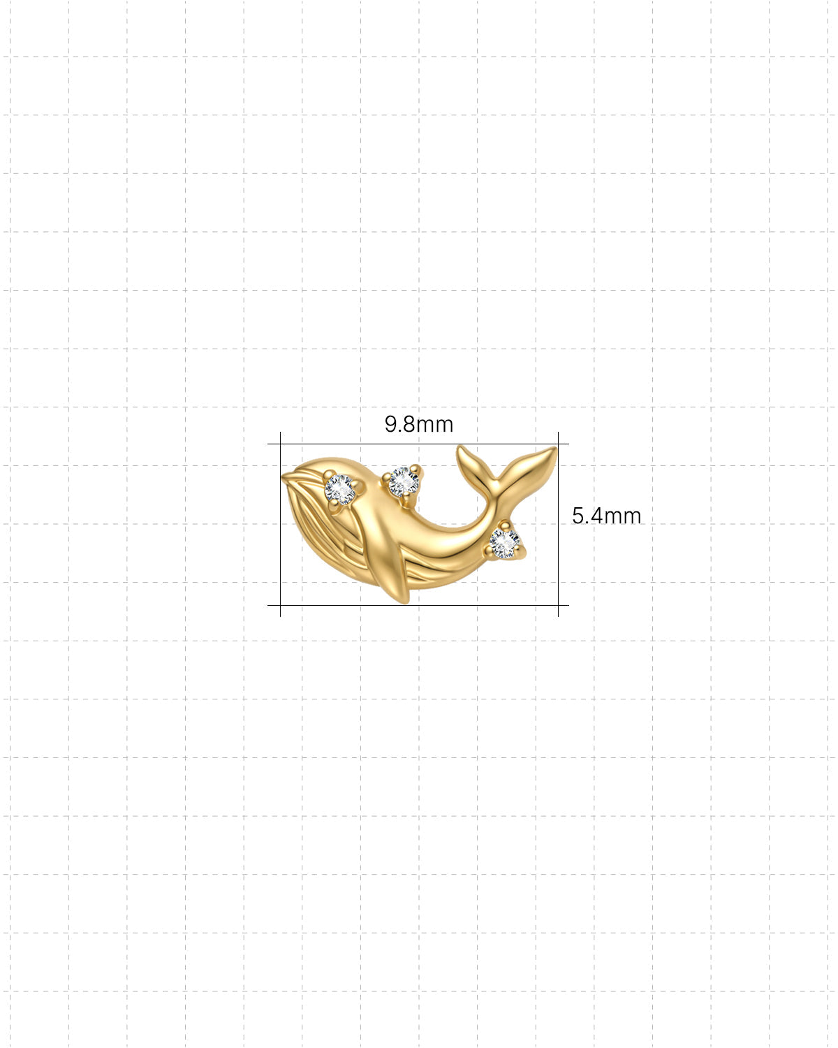 Gold Crystal Clear jewelry front size