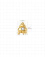 Gold Crystal Clear jewelry front size