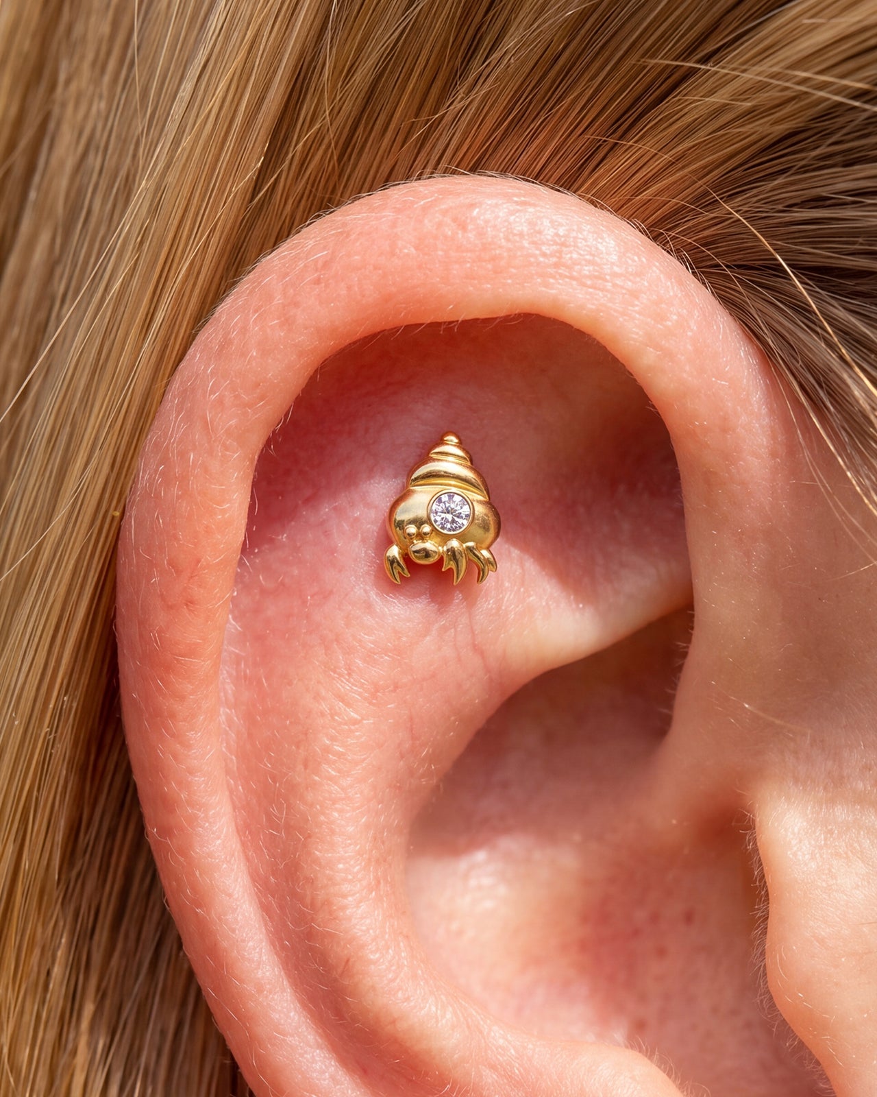 Gold Crystal Clear alternate wearing view