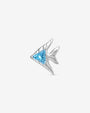Reef Angel Flatback Stud - Silver with blue cubic zirconia - front view