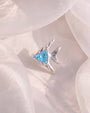 Reef Angel Flatback Stud - Silver with blue cubic zirconia - product and styling view 6