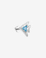 Reef Angel Flatback Stud - Silver with blue cubic zirconia - side view