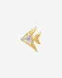 Reef Angel Flatback Stud - Gold with clear cubic zirconia - front view
