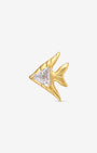 Reef Angel Flatback Stud - Gold with clear cubic zirconia - front view