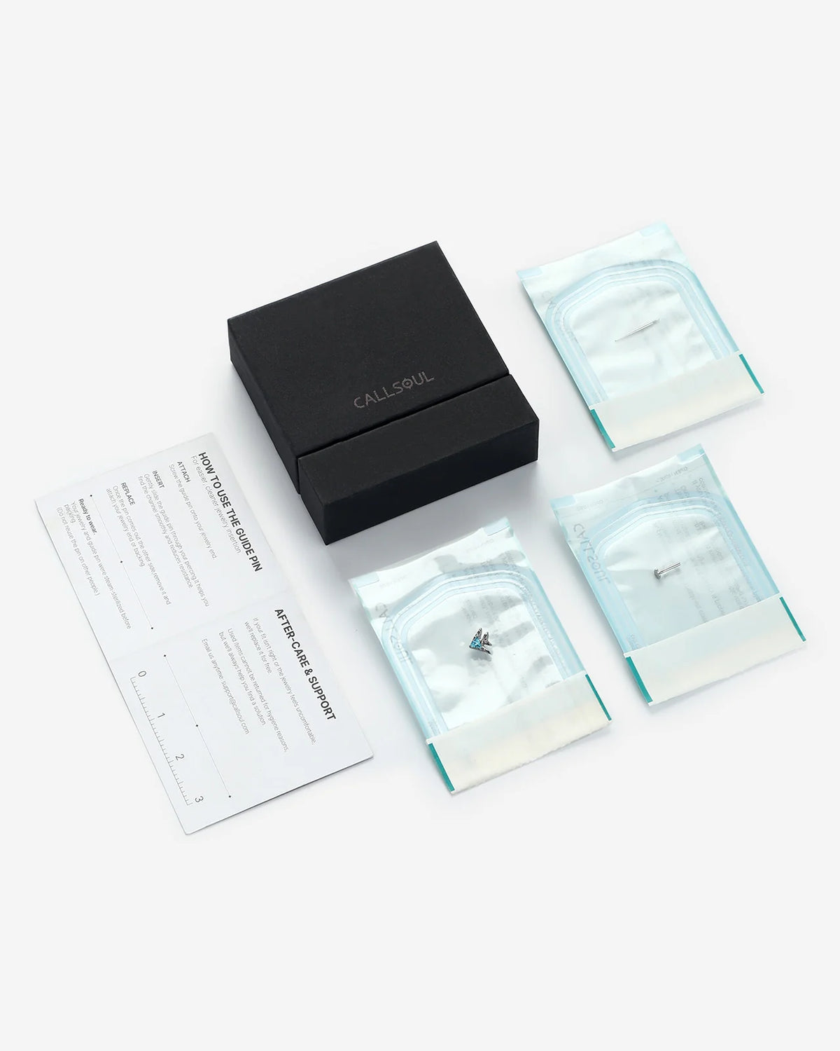 Reef Angel Flatback Stud - Gold with clear cubic zirconia - packaging
