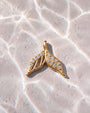 Mermaid Tail Flatback Stud - Gold with clear cubic zirconia - product and styling view 6